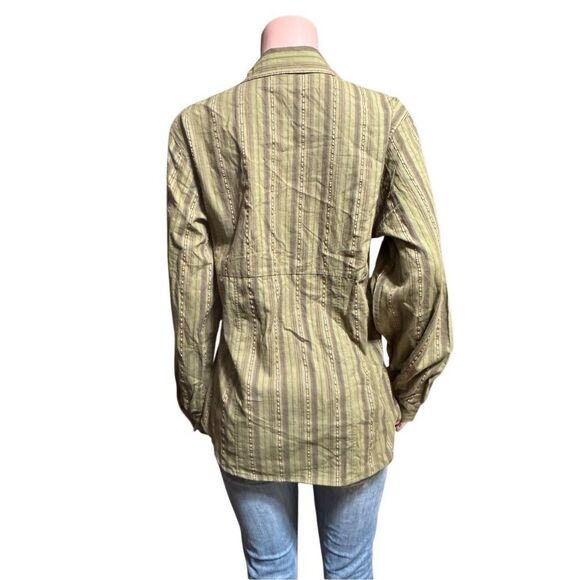 Pulp long sleeve ribbon stripe with darts Henley Shirt M - Picture 5 of 8